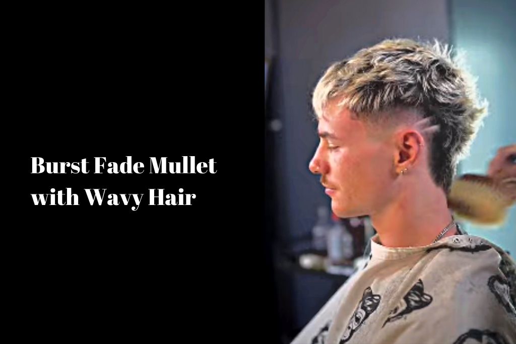 Burst Fade Mullet with Wavy Hair